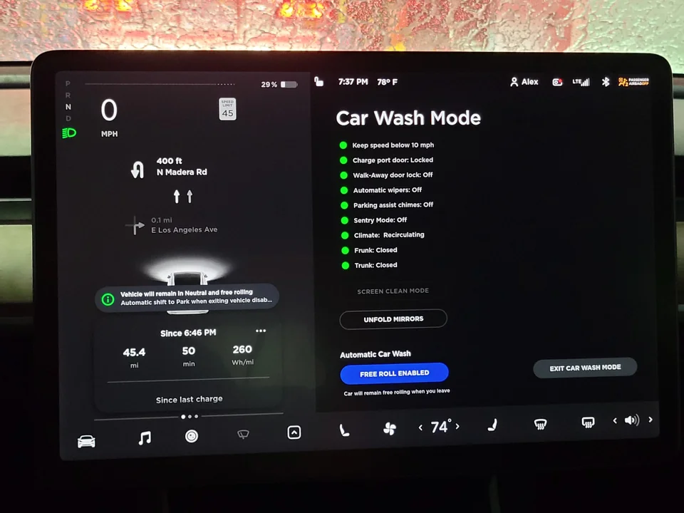 Tesla Car Wash Mode