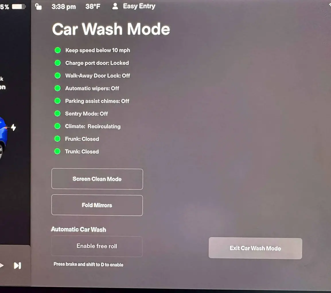 Tesla Car Wash Mode